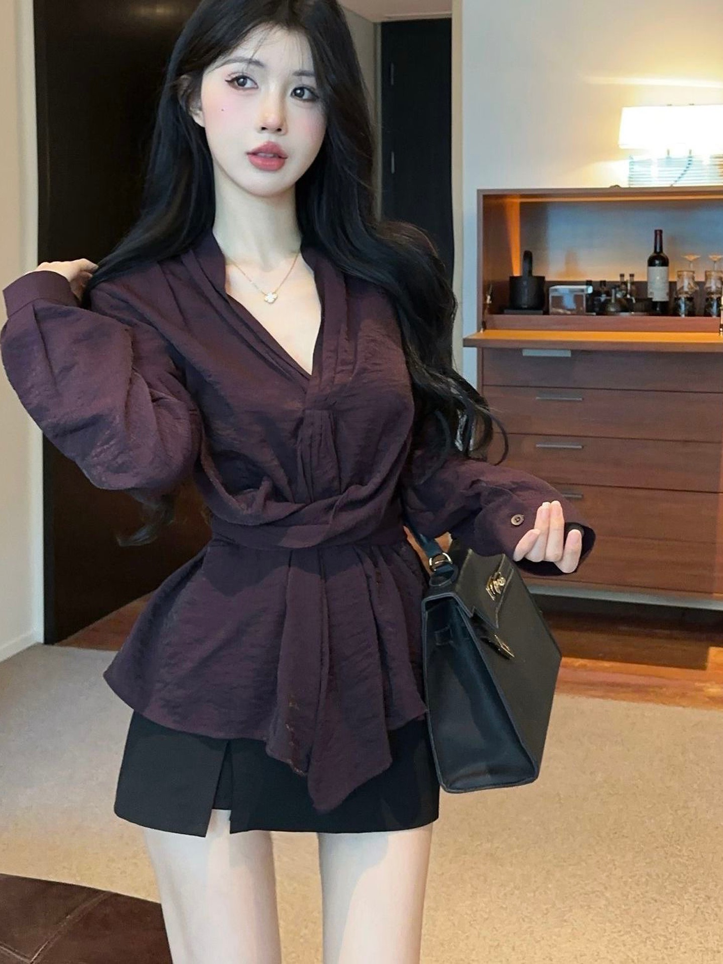 Slimming V-Neck Long Sleeve Wo - Crossfit Belt 评论和价格