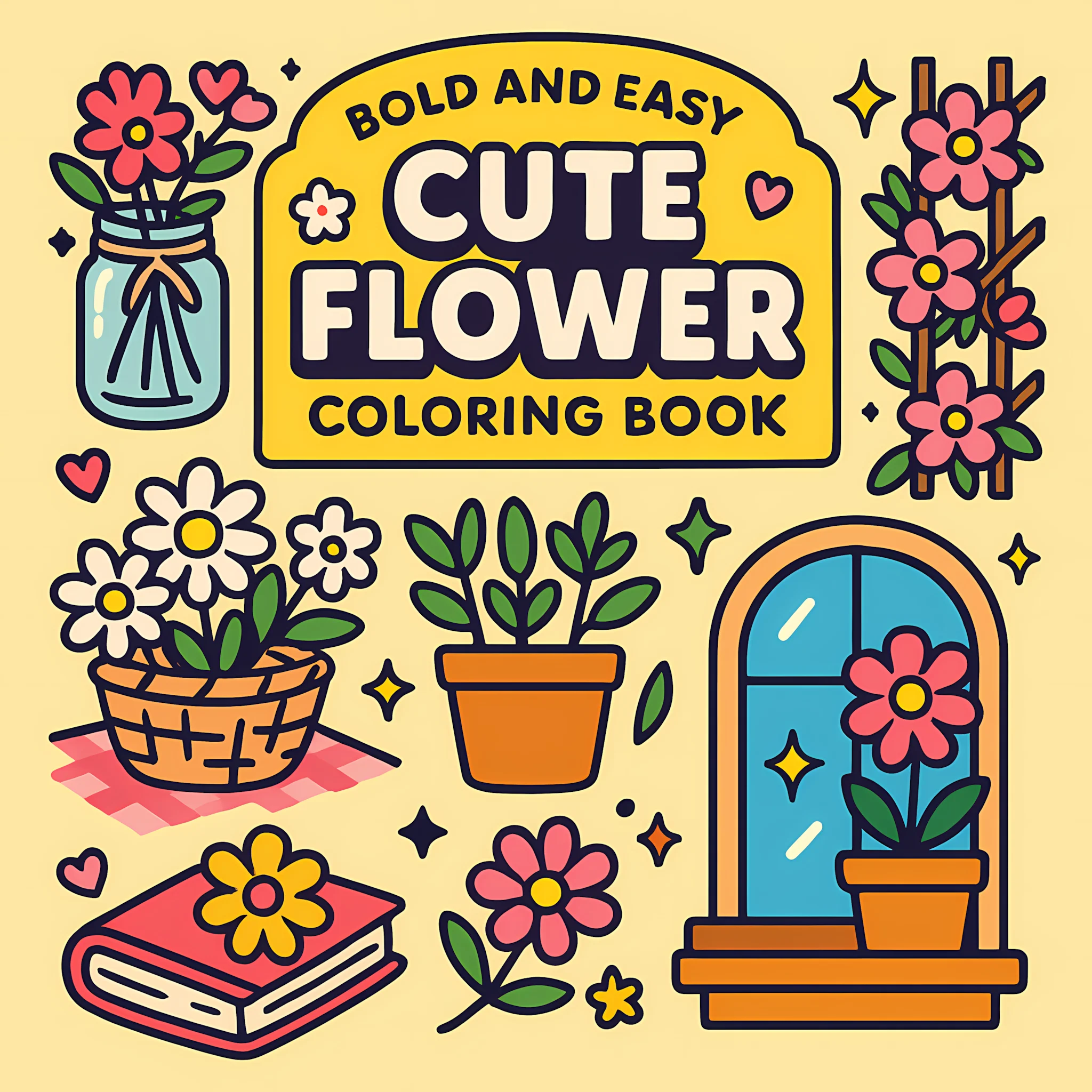 Easy Cute Flower Coloring Book - Chalk Bag 评论和价格